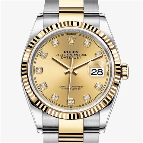 rolex oyster perpetual datejust 36mm acciaio e oro 116233|rolex 36mm datejust diamond bezel.